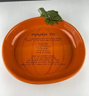 Croft & Barrow Fall Collection Pumpkin Pie Recipe Baking Dish Orange 12"